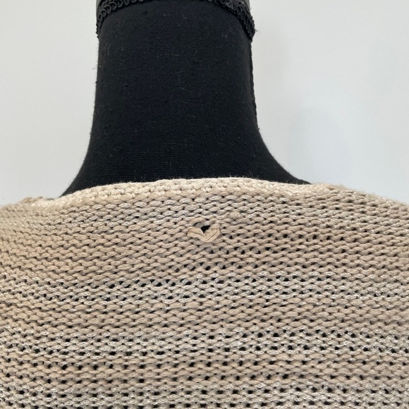 Knit Beige Open Front Cardigan Jacket - Picture 6 of 6
